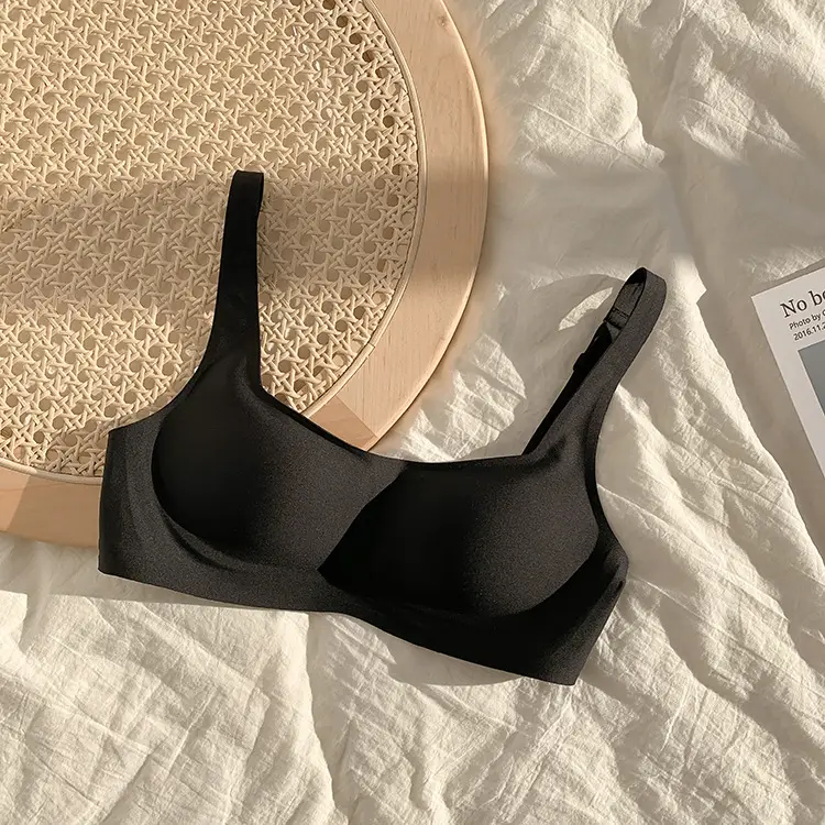 metwo French Style Small Square Collar One-character Collar Air bra without Steel Rings Thin Gathering Collapable Emulsion bra Underwear for Women — feature 21