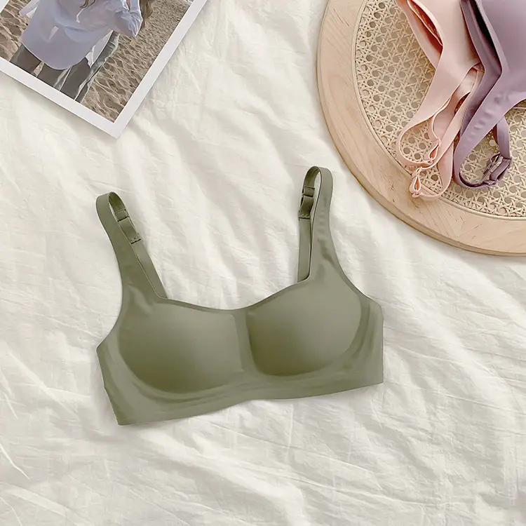 metwo French Style Small Square Collar One-character Collar Air bra without Steel Rings Thin Gathering Collapable Emulsion bra Underwear for Women — feature 8