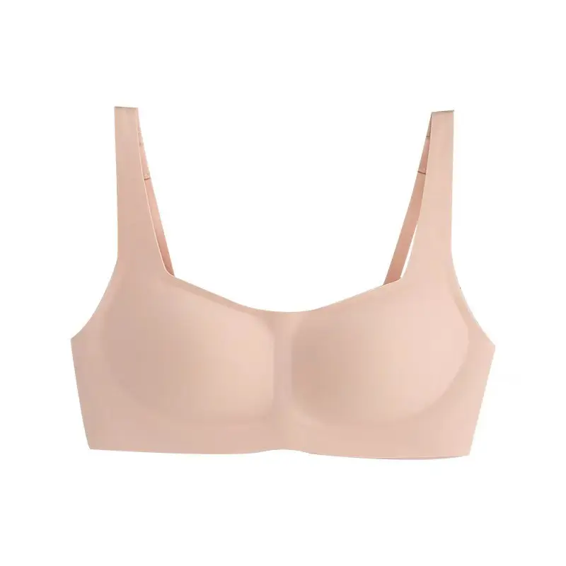 metwo French Style Small Square Collar One-character Collar Air bra without Steel Rings Thin Gathering Collapable Emulsion bra Underwear for Women