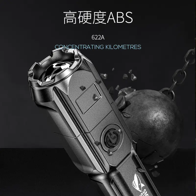ABS Waterproof Focusing Flashlight for Outdoor Use