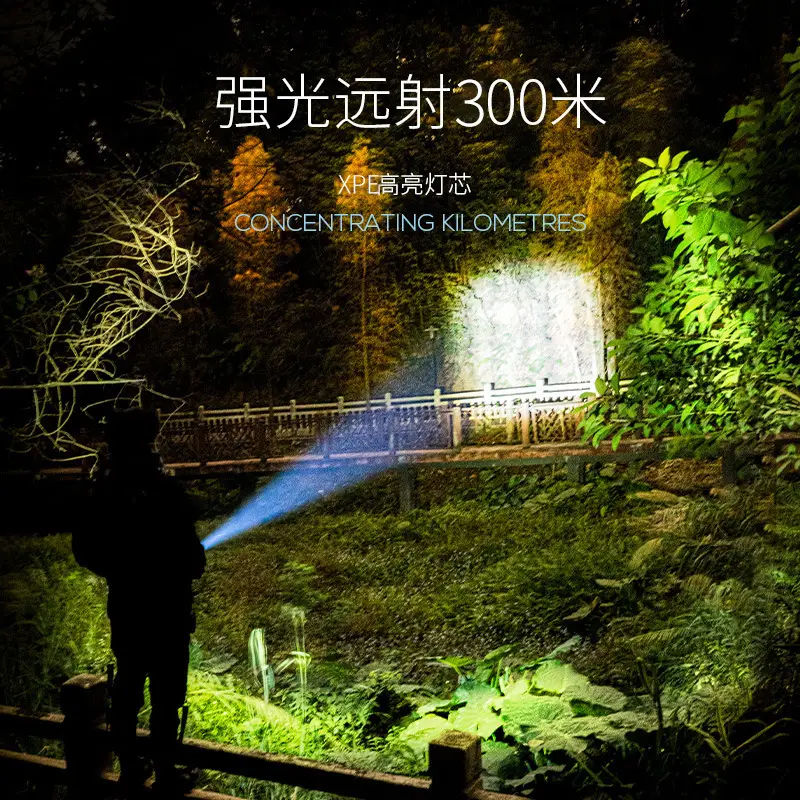 ABS Waterproof Focusing Flashlight for Outdoor Use