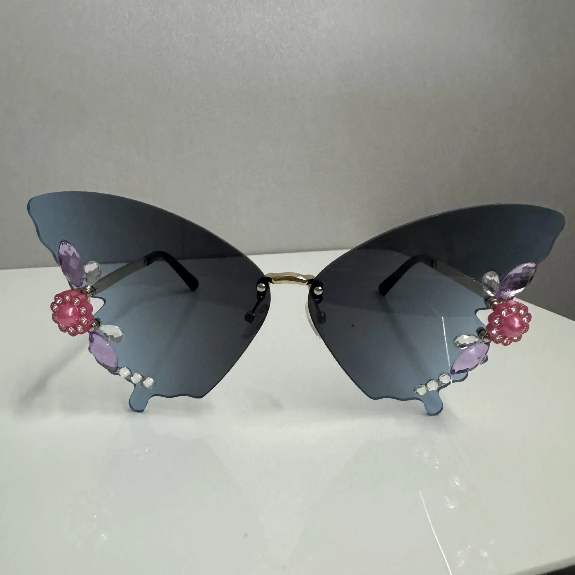 Diamond Butterfly Sunglasses for Women Multi Color - Image 11