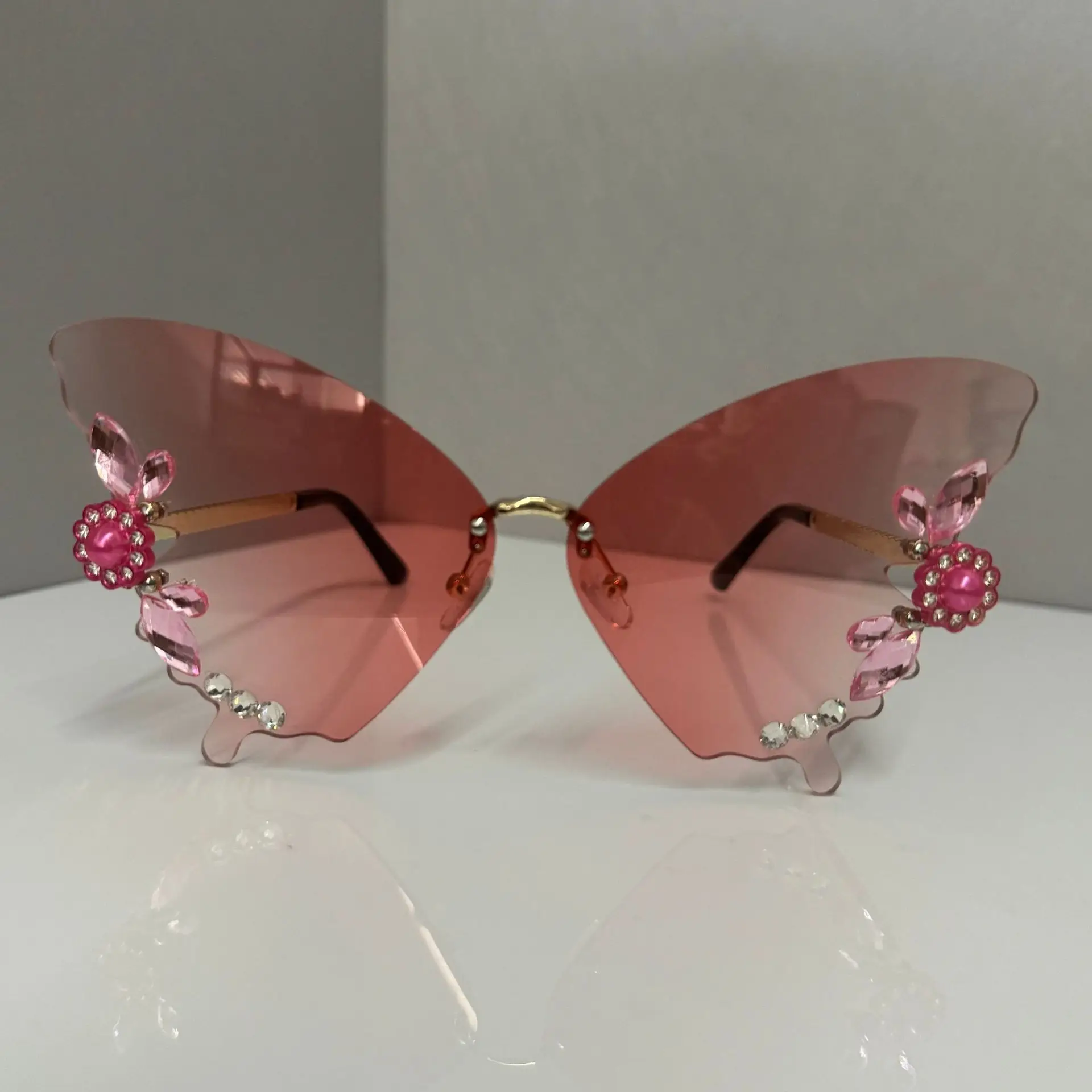 Diamond Butterfly Sunglasses for Women Multi Color - Image 12