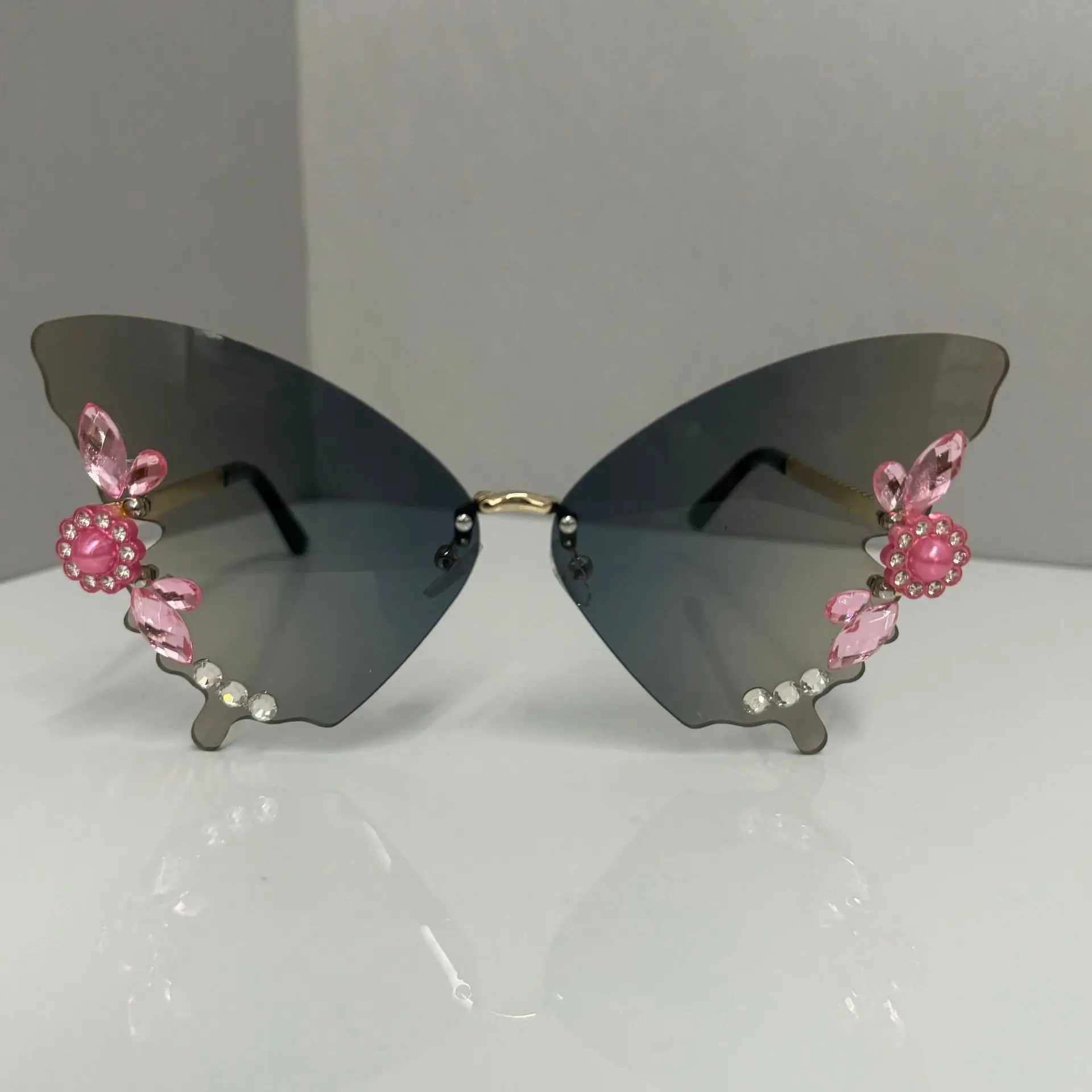 Diamond Butterfly Sunglasses for Women Multi Color - Image 3