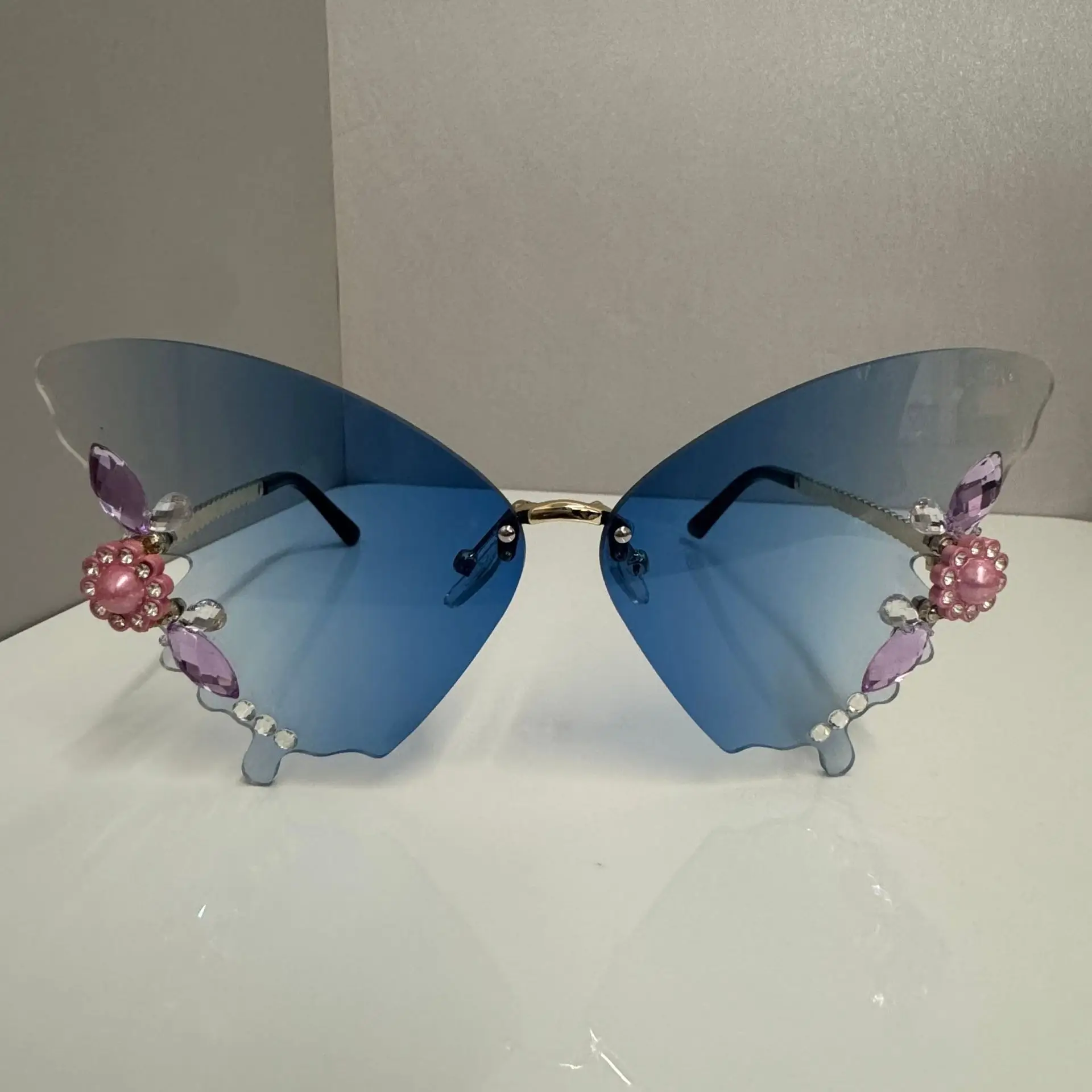 Diamond Butterfly Sunglasses for Women Multi Color - Image 5