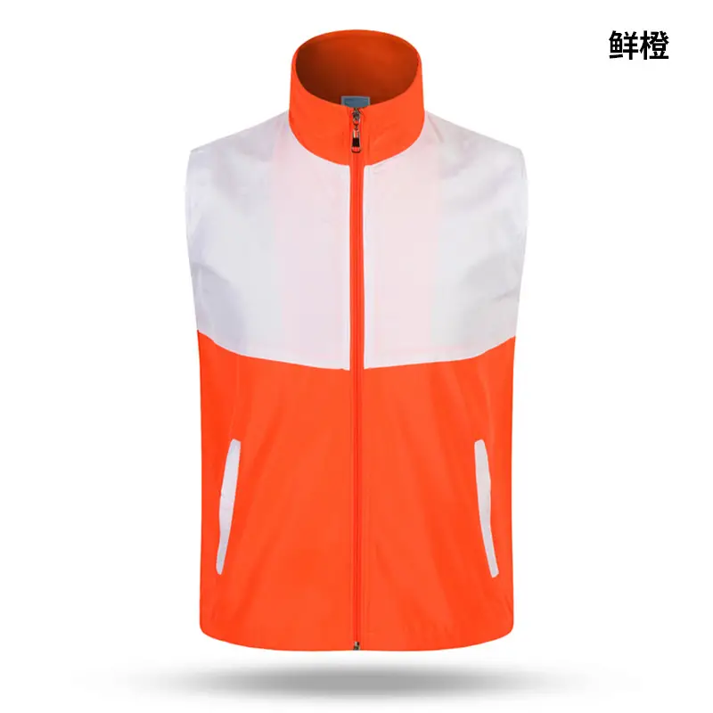 Orange Full Zip Vest for Volunteers Work Clothes