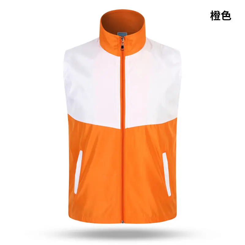 Orange Full Zip Vest for Volunteers Work Clothes