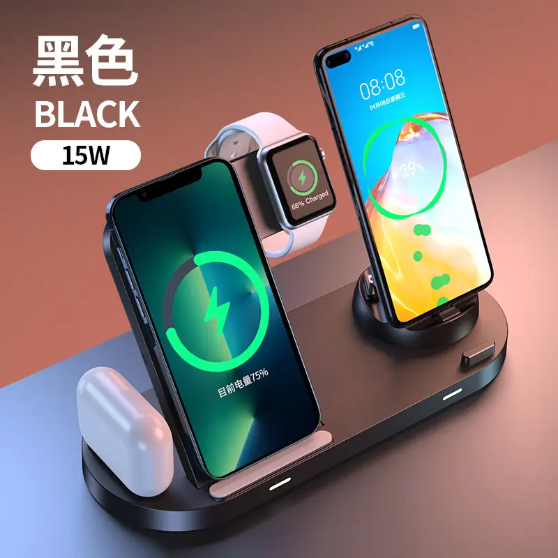 Six-In-One Wireless Charger for Apple Phones Watches Earphones 3-in-1 Magnetic - Image 3