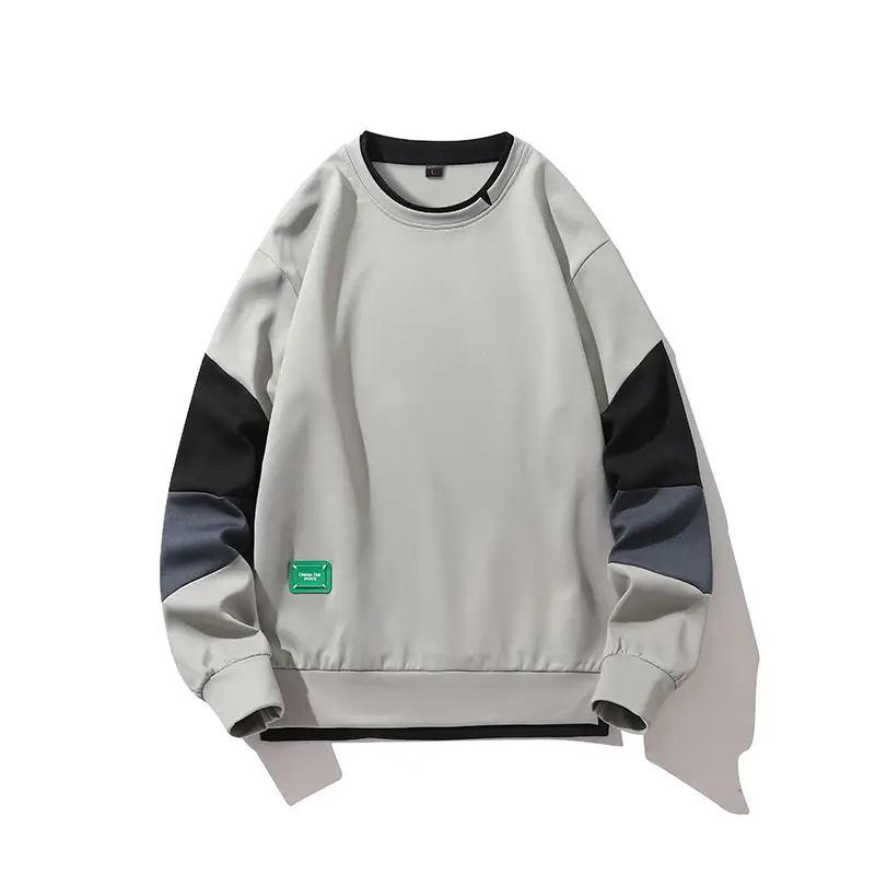 Men's Black Teal Grey Sweatshirt Loose Round Neck