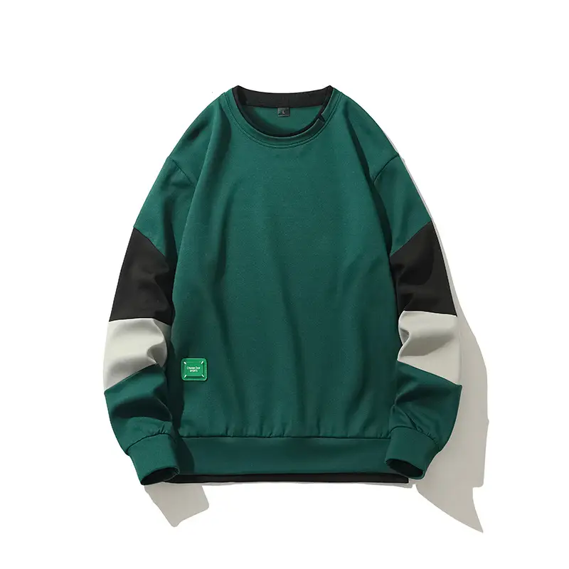 Men's Black Teal Grey Sweatshirt Loose Round Neck
