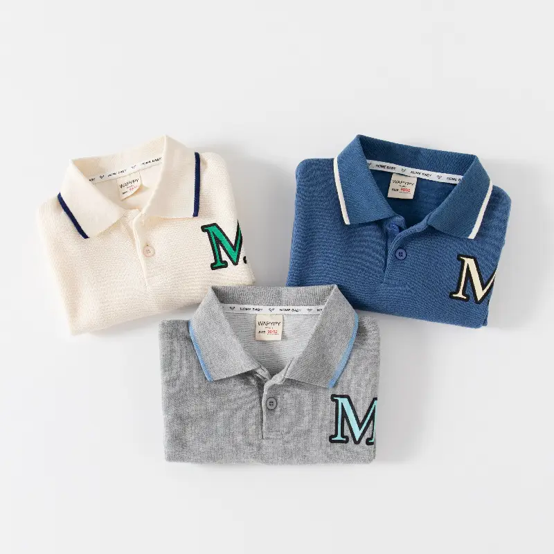 Children's Cream Polo Sweatshirt with Embroidered M - Image 4