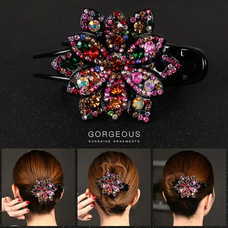 Gorgeous Rhinestone Hair Clip with Crossbody Back Design - Image 15