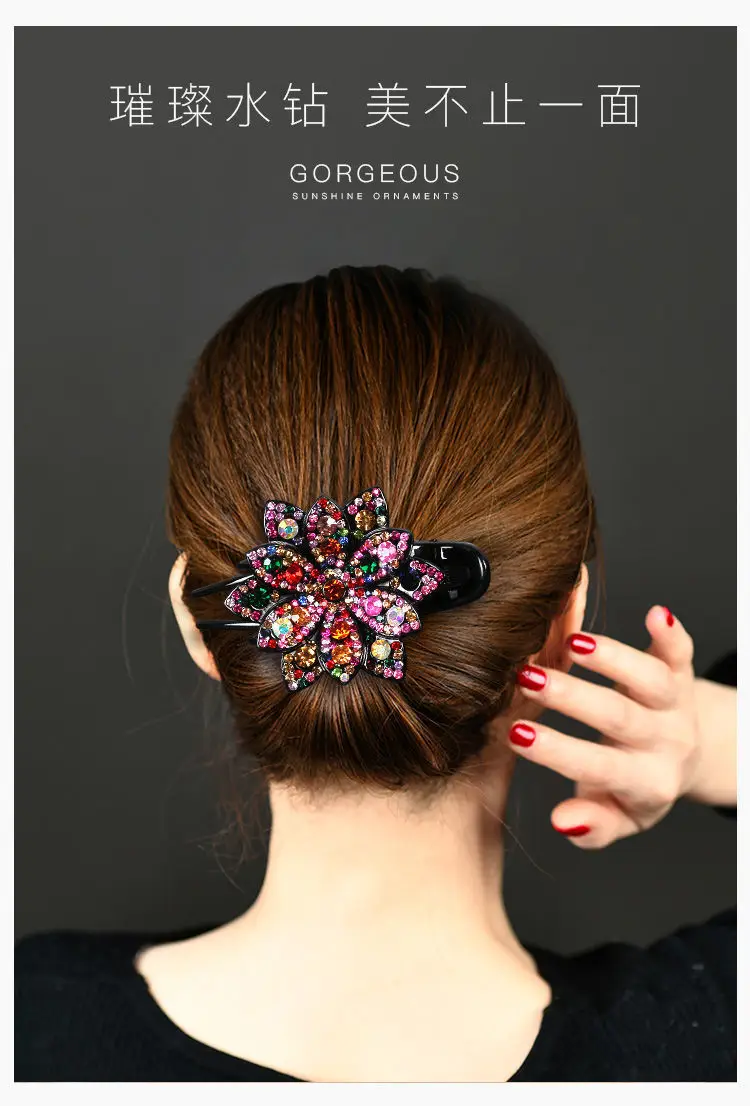 Gorgeous Rhinestone Hair Clip with Crossbody Back Design — feature 1