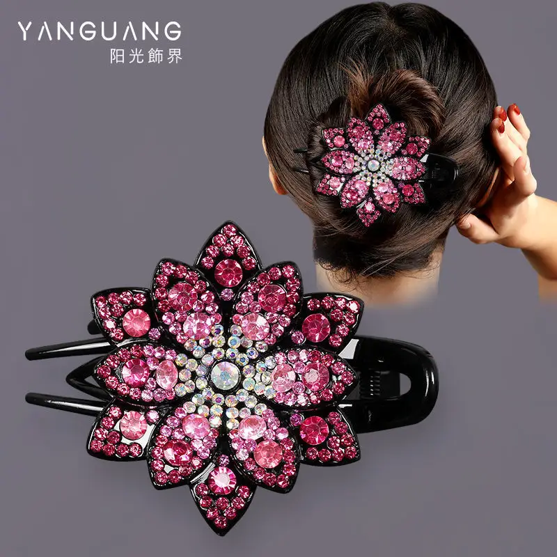 Gorgeous Rhinestone Hair Clip with Crossbody Back Design - Image 12