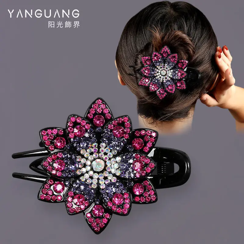 Gorgeous Rhinestone Hair Clip with Crossbody Back Design - Image 13