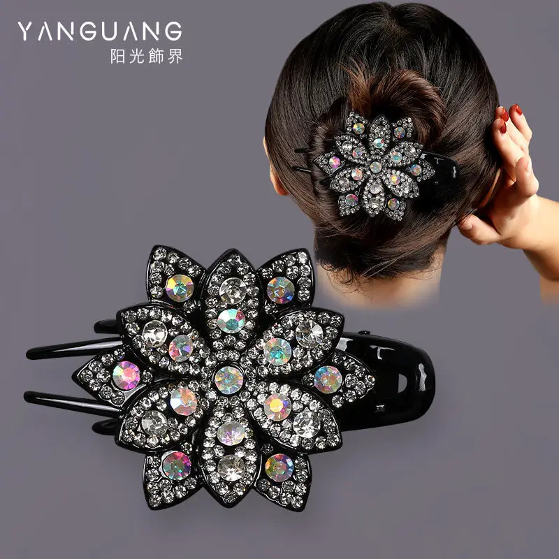 Gorgeous Rhinestone Hair Clip with Crossbody Back Design - Image 2