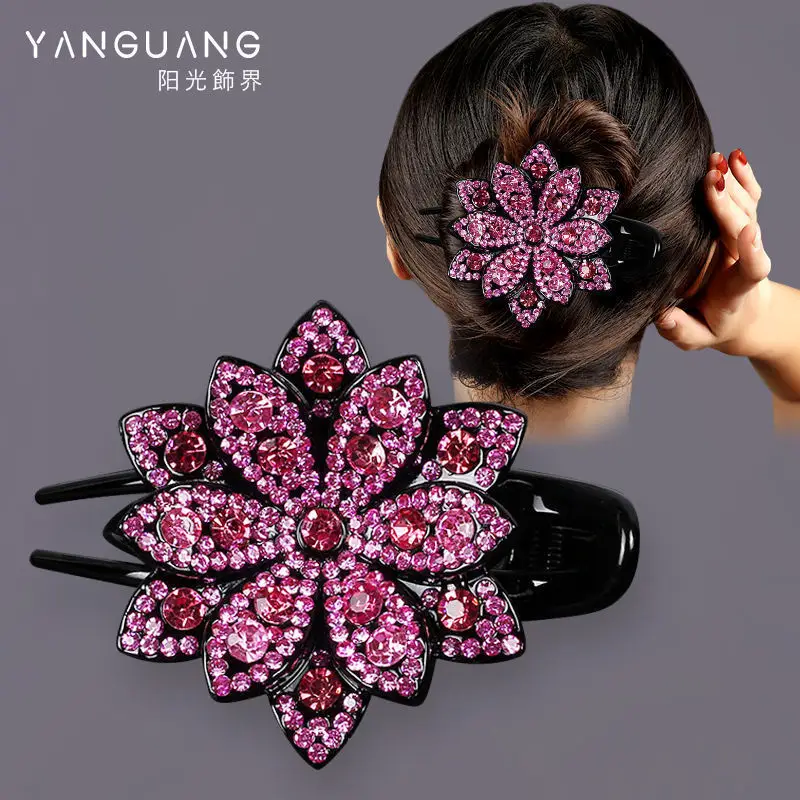 Gorgeous Rhinestone Hair Clip with Crossbody Back Design - Image 9