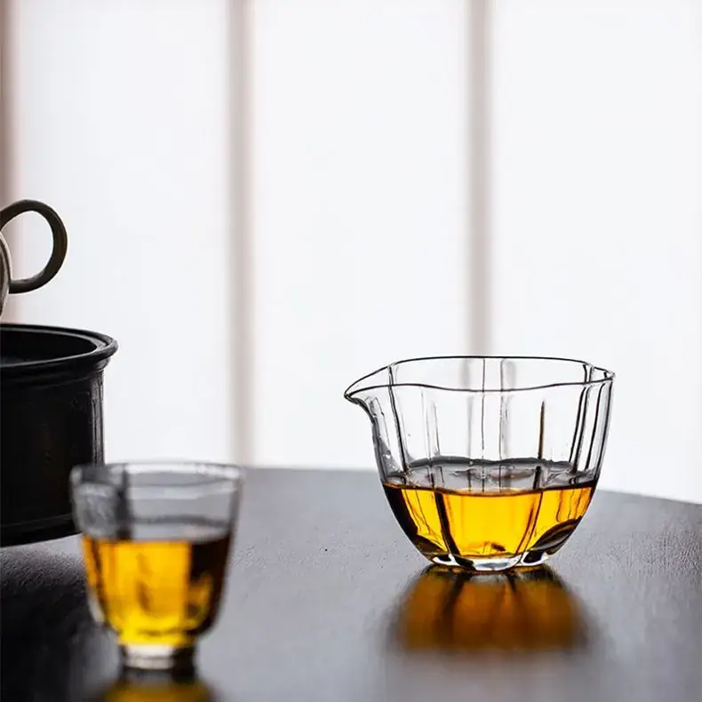 Japanese-style Fair Cup Petal Glass Tea Set 250ml - Image 4