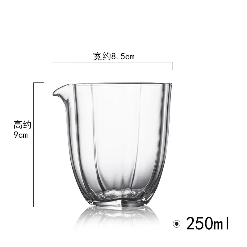 Japanese-style Fair Cup Petal Glass Tea Set 250ml - Image 2