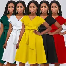 Yellow Bow Banquet Evening Dress Large Size — feature 15