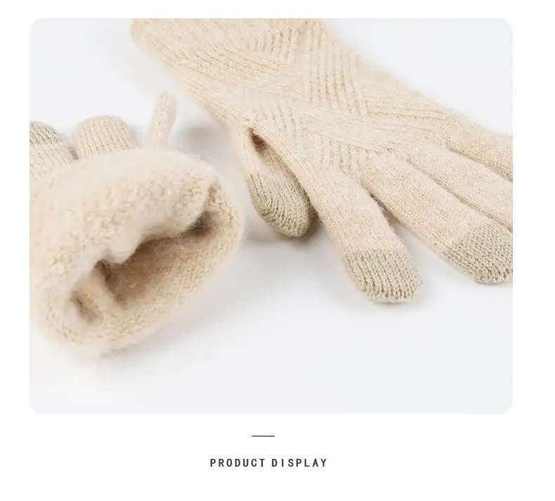 Men Winter Knitted Beanie Scarf & Gloves Set Grey — feature 22