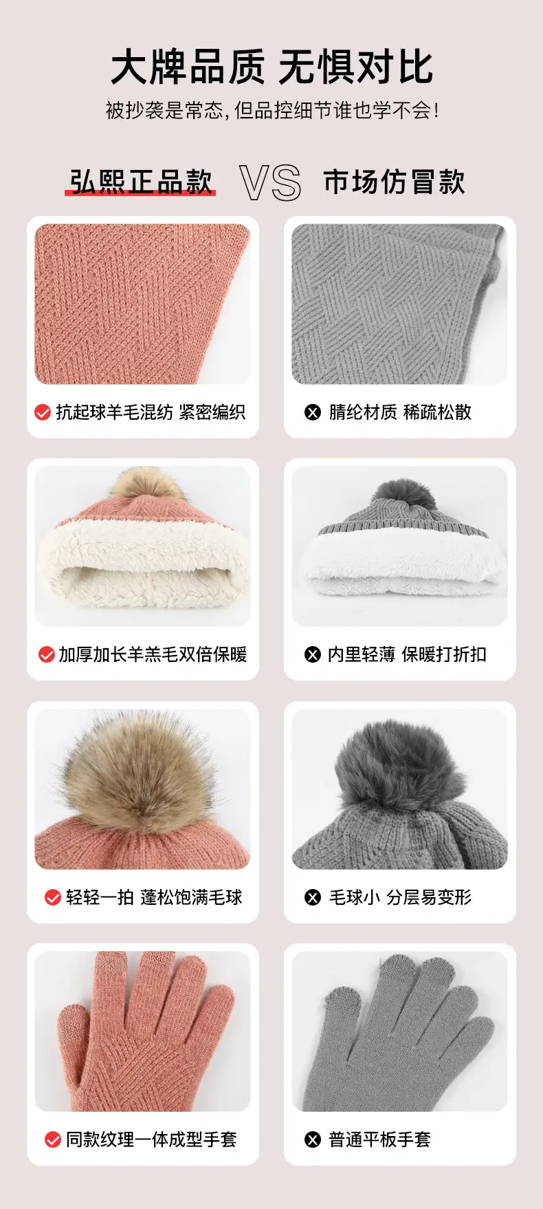 Men Winter Knitted Beanie Scarf & Gloves Set Grey — feature 24
