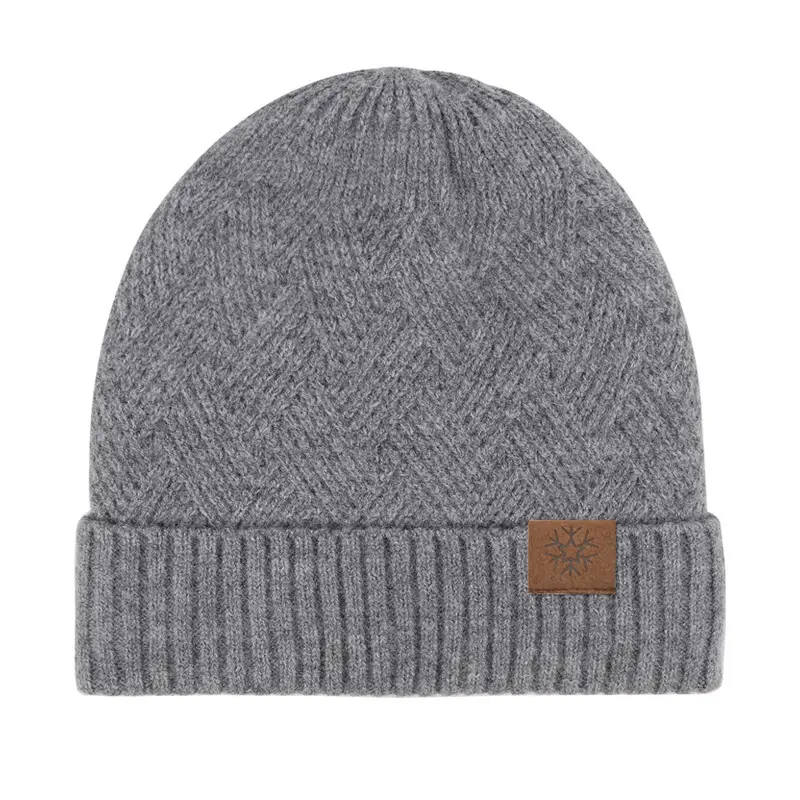 Men Winter Knitted Beanie Scarf & Gloves Set Grey