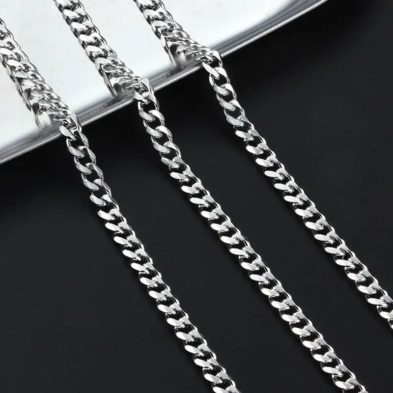 Sideways Six-Face Stainless Steel Cuban Chain — feature 6