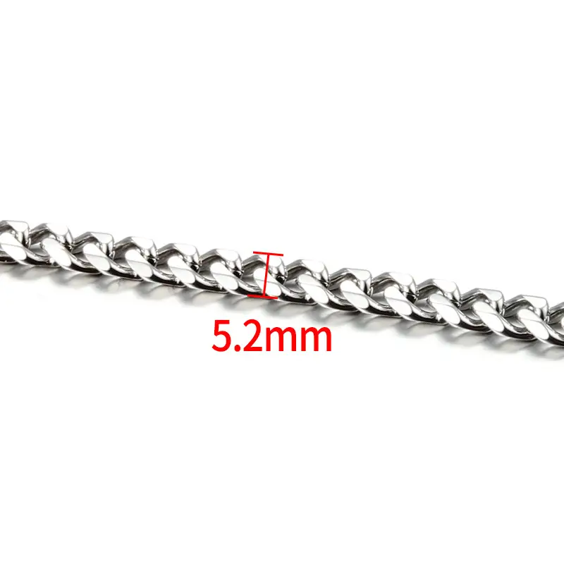 Sideways Six-Face Stainless Steel Cuban Chain — feature 5