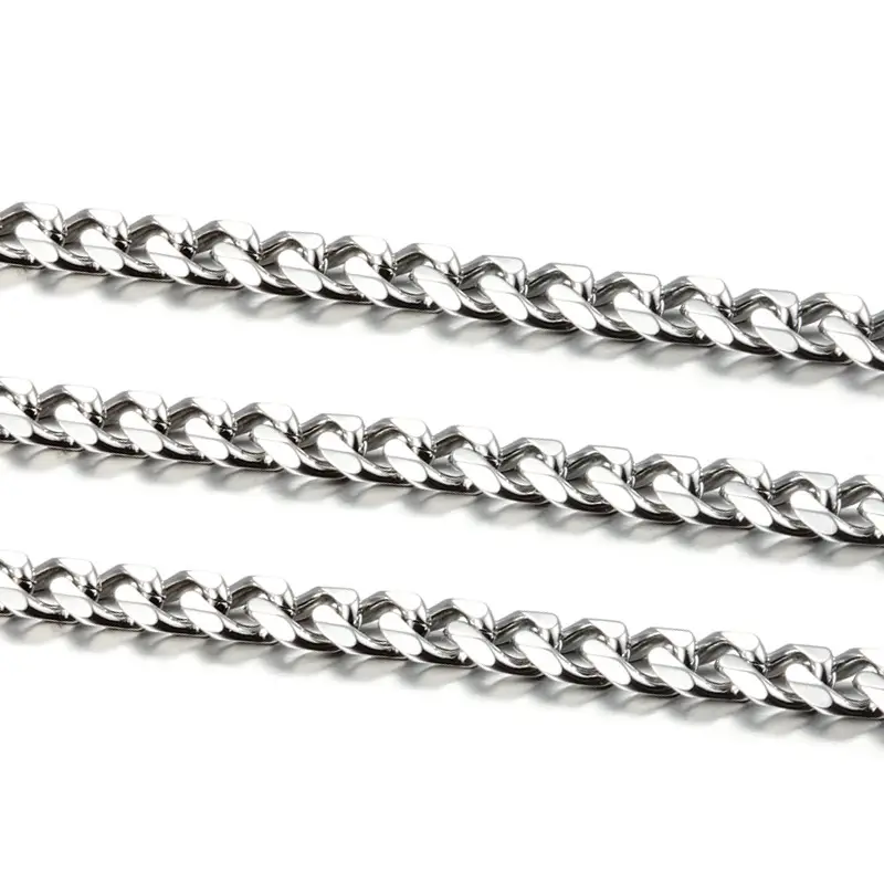 Sideways Six-Face Stainless Steel Cuban Chain - Image 4
