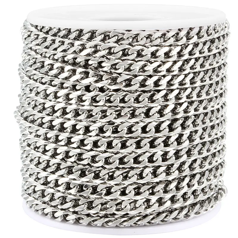 Sideways Six-Face Stainless Steel Cuban Chain - Image 5