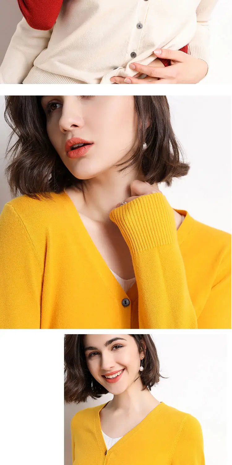 Women's New Cardigan Coat Short Knitted Sweater Outerwear White — feature 11