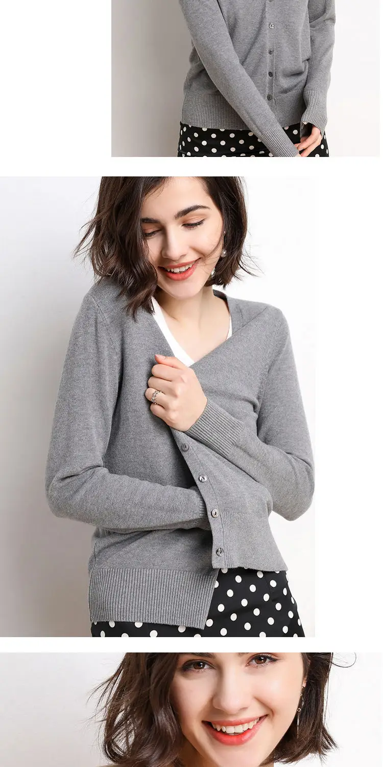 Women's New Cardigan Coat Short Knitted Sweater Outerwear White — feature 14