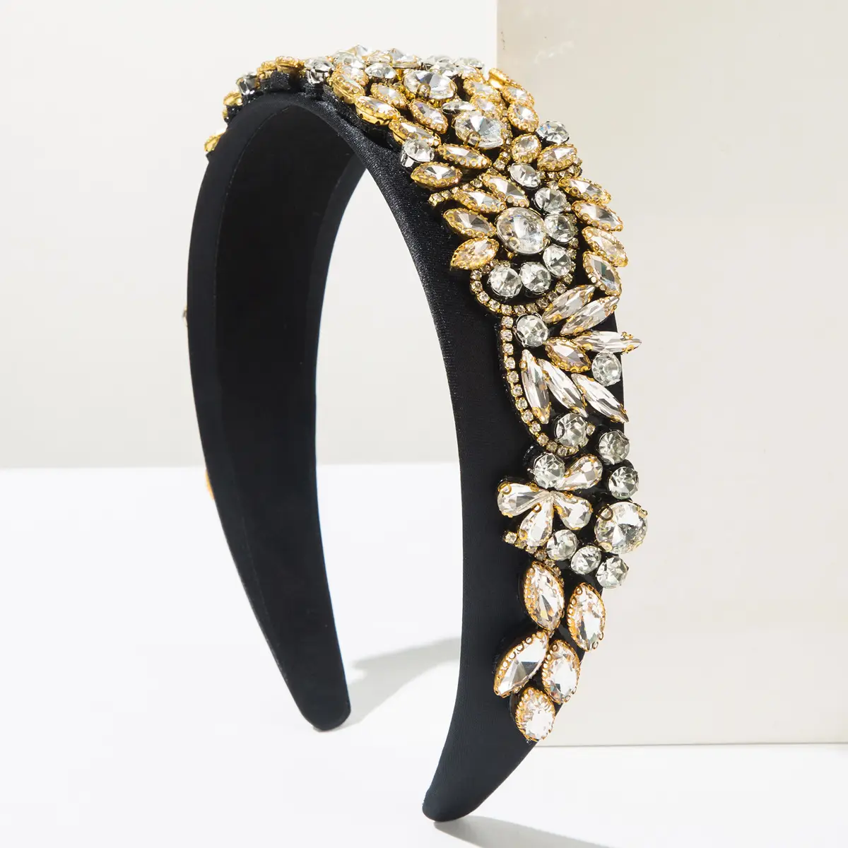 Baroque Full Diamond Hairband Teal Green Wholesale - Image 6