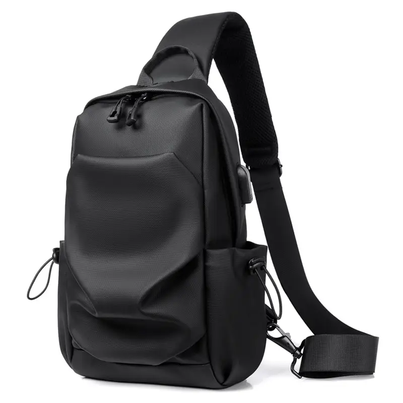 Men's Black Water Resistant Shoulder Bag - Image 4