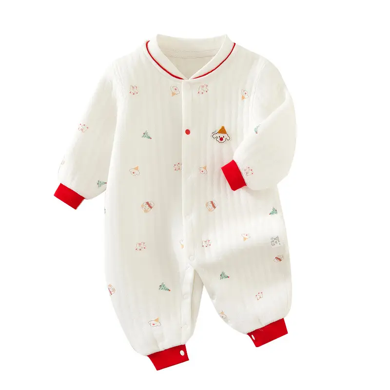 Newborn Baby Pajamas Autumn Warm Boneless Three-Layer