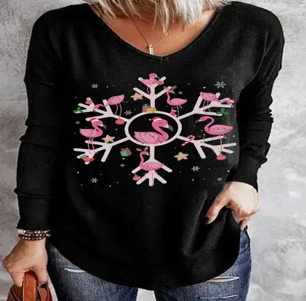 3D Digital Printed Long Sleeve T-Shirt Black Cat Design
