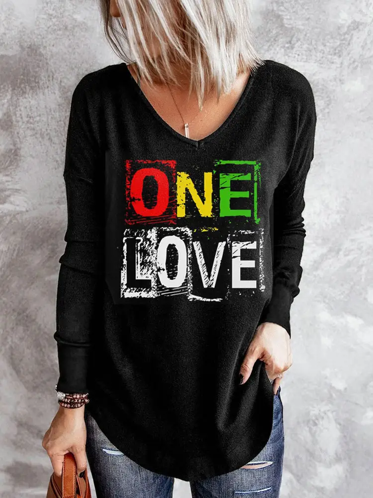 3D Digital Printed Long Sleeve T-Shirt Black Cat Design