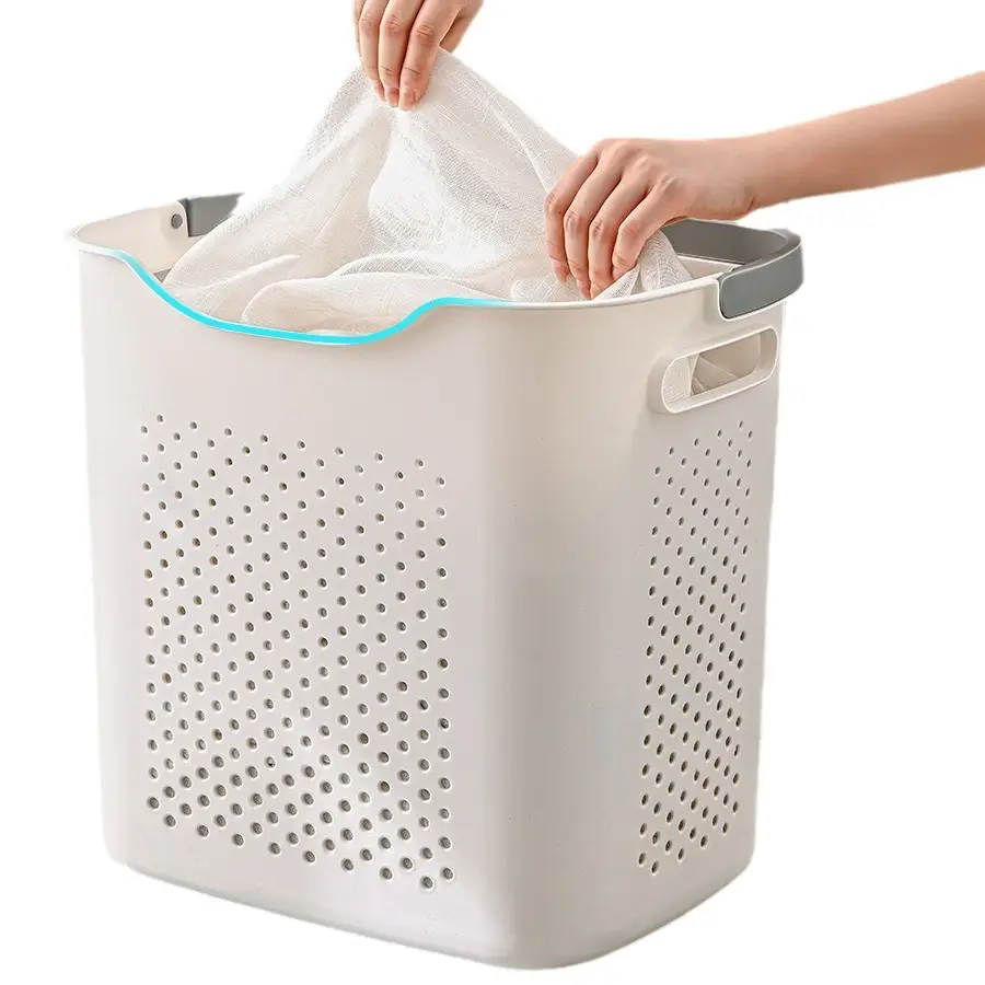 White Dirty Clothes Basket 36cm x 28cm - Image 18