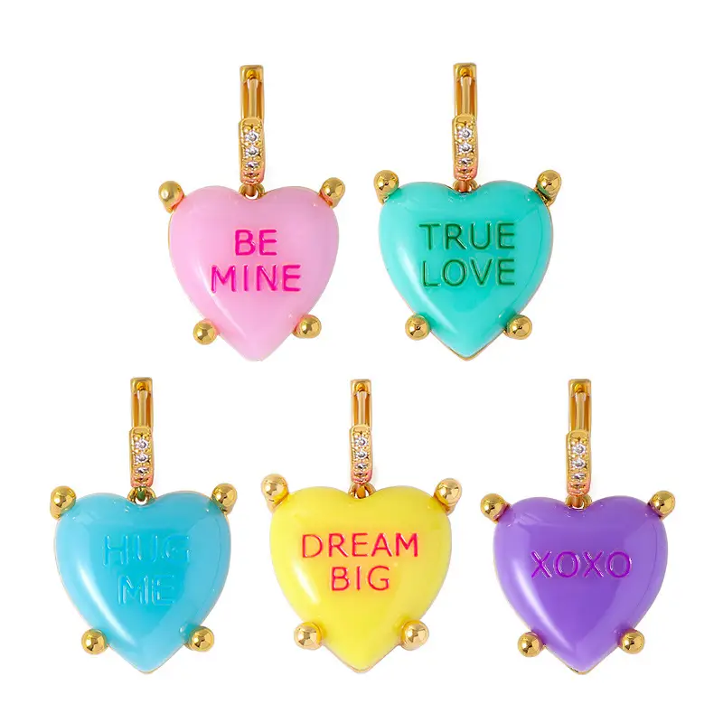 Love Earrings Women True Love Zircon Light Gold Heart Design