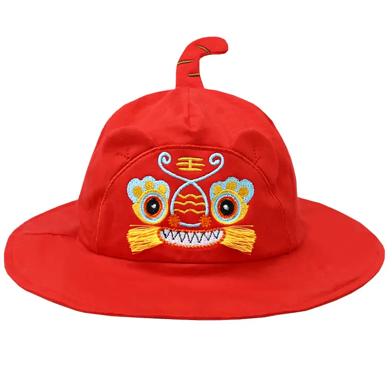 Red Tiger Head Baby Sun Hat for Girls Travel