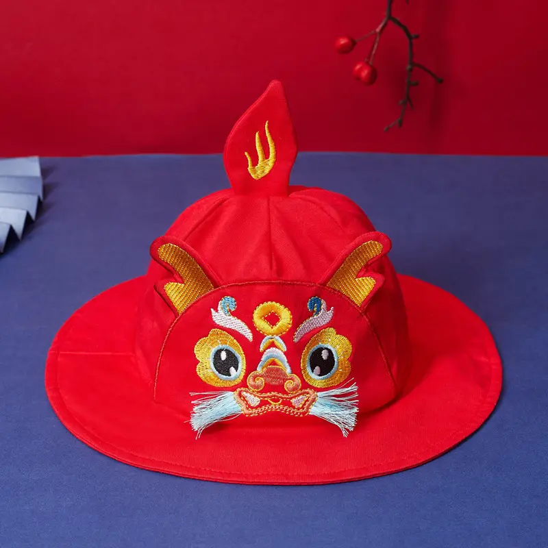 Red Tiger Head Baby Sun Hat for Girls Travel