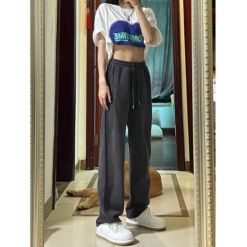 2024 Women's Black Wide Leg Sweatpants Loose Slimming Casual - Image 6
