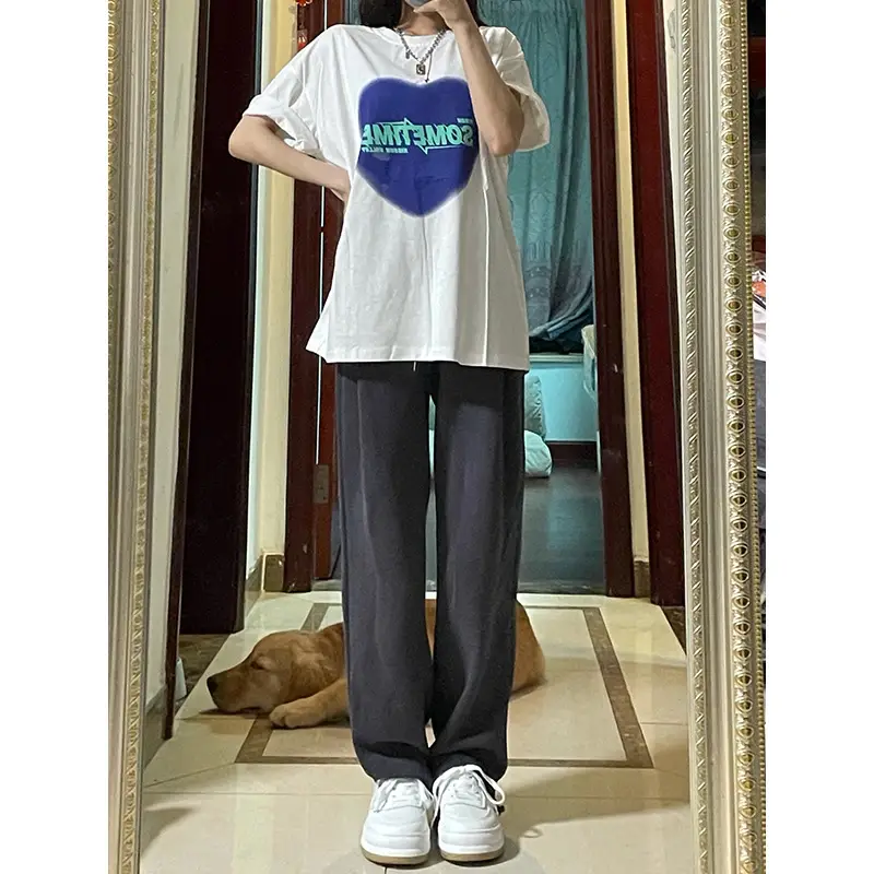 2024 Women's Black Wide Leg Sweatpants Loose Slimming Casual - Image 7