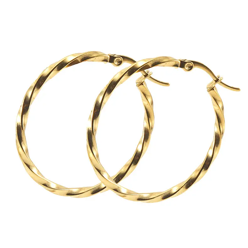 Gold Plated Corrugated Earrings for Women — feature 17