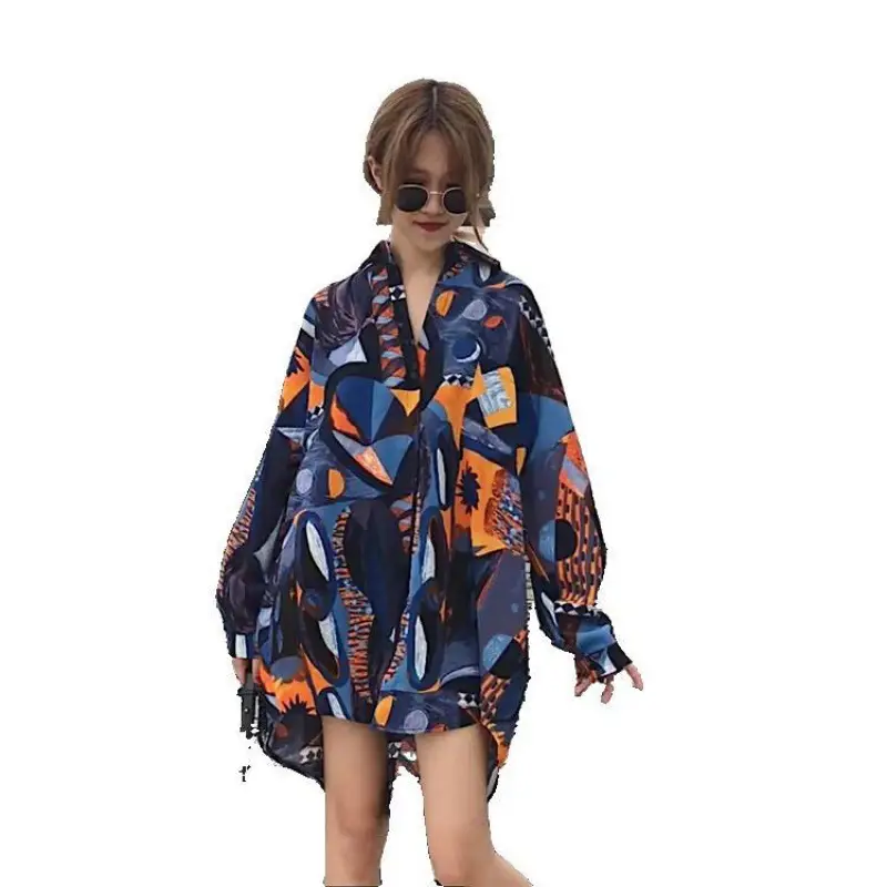 Women Chiffon Printed Long Sleeve Sun Protection Cardigan - Image 5