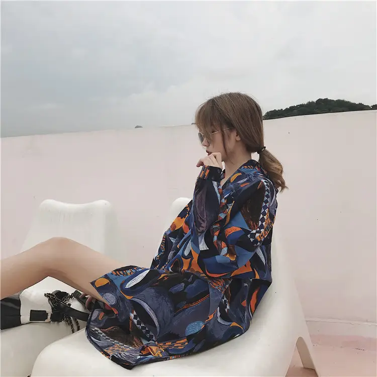 Women Chiffon Printed Long Sleeve Sun Protection Cardigan — feature 12