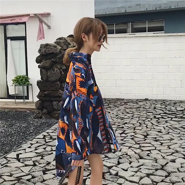 Women Chiffon Printed Long Sleeve Sun Protection Cardigan — feature 3