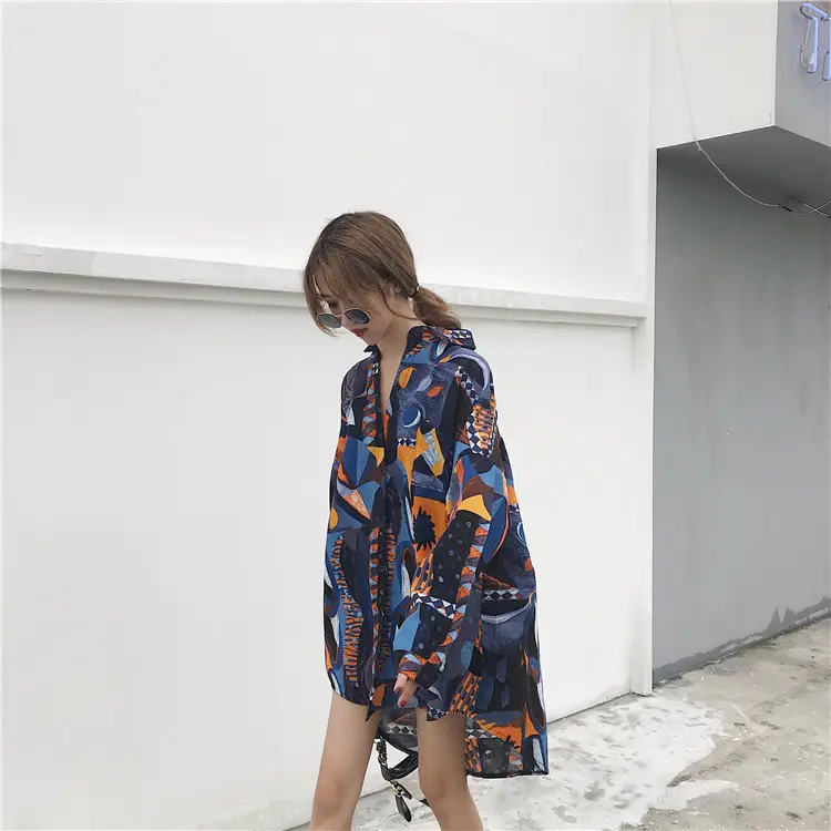 Women Chiffon Printed Long Sleeve Sun Protection Cardigan — feature 5