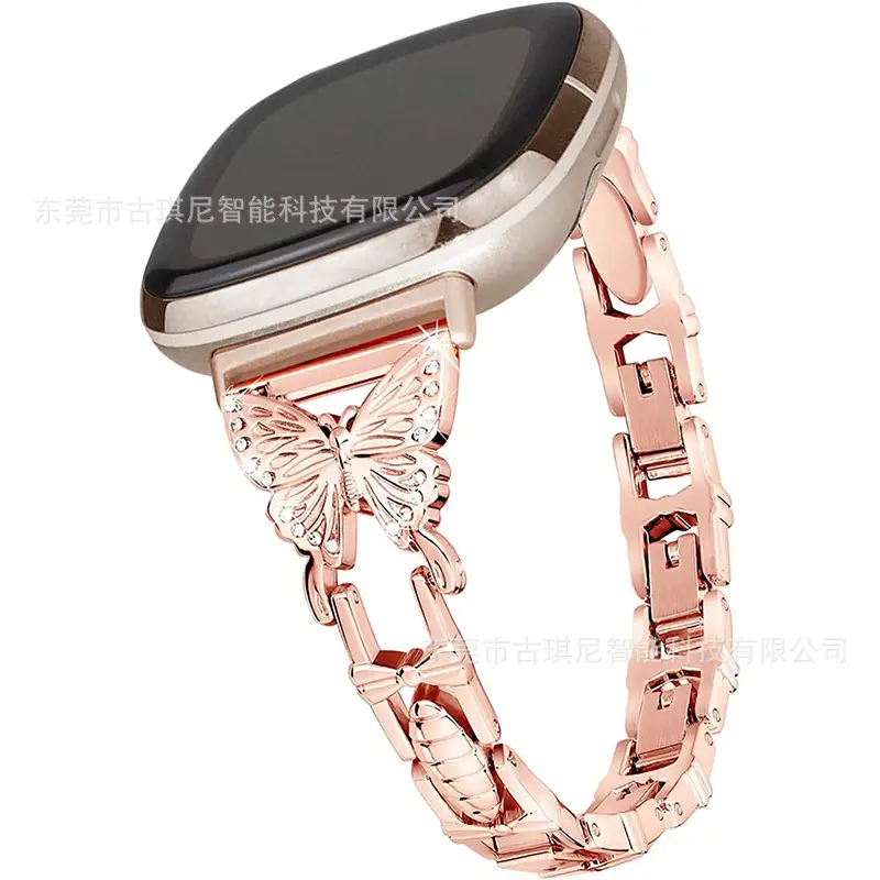 Stainless Steel Butterfly Watch Strap for Fitbit Versa3 - Image 4